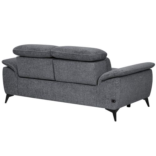 Canapé 2 places relax Newport III tissu gris foncé