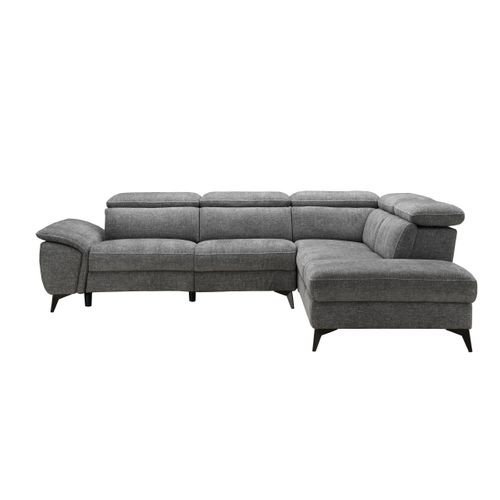 Canapé angle droit relax électrique NEWPORT III tissu gris foncé