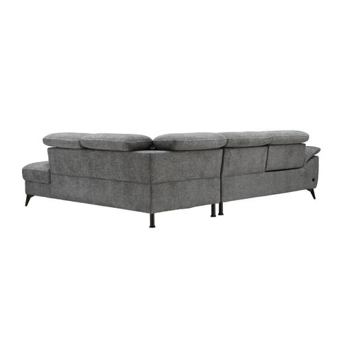 Canapé angle droit relax électrique NEWPORT III tissu gris foncé