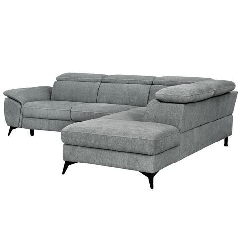 Canapé angle droit relax électrique NEWPORT III tissu gris clair