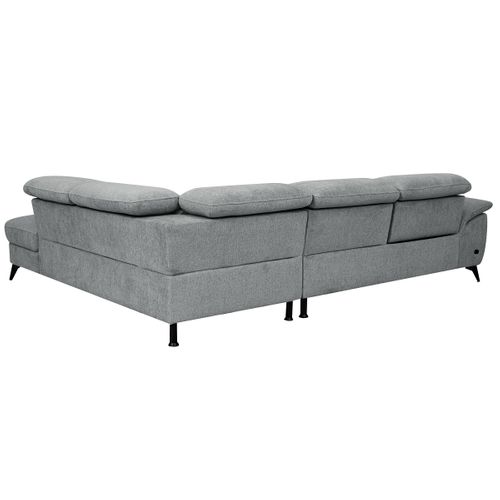Canapé angle droit relax électrique NEWPORT III tissu gris clair