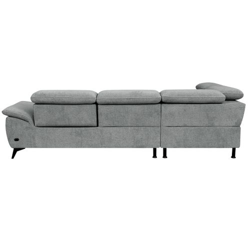Canapé angle gauche relax électrique NEWPORT III tissu gris clair