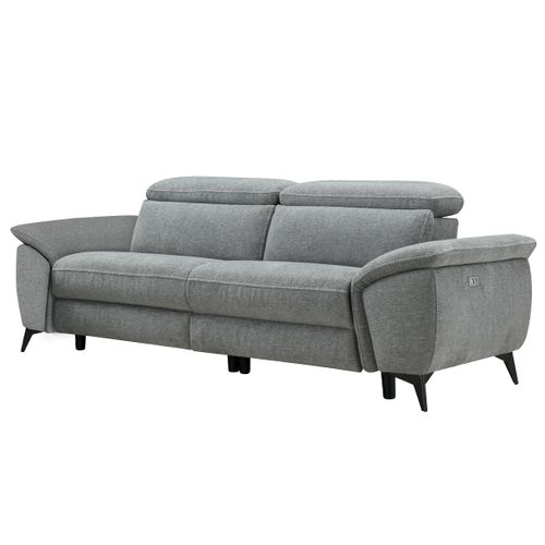 Canapé 3 places relax Newport III tissu gris clair