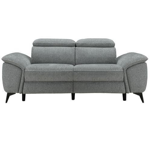Canapé 2 places relax Newport III tissu gris clair