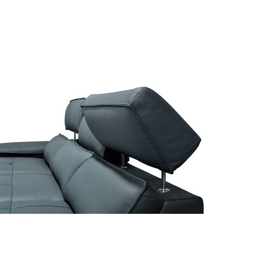 Canapé d'angle méridienne MAXIME gauche cuir et croûte gr fc