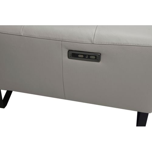 Canapé d'angle méridienne MAXIME droit cuir et croûte taupe