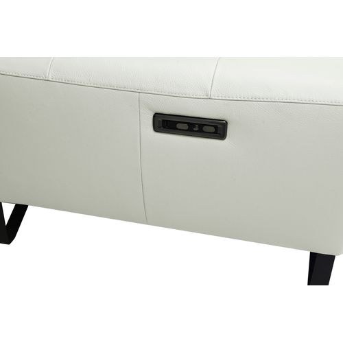 Canapé d'angle meridienne MAXIME droit cuir et croûte beige