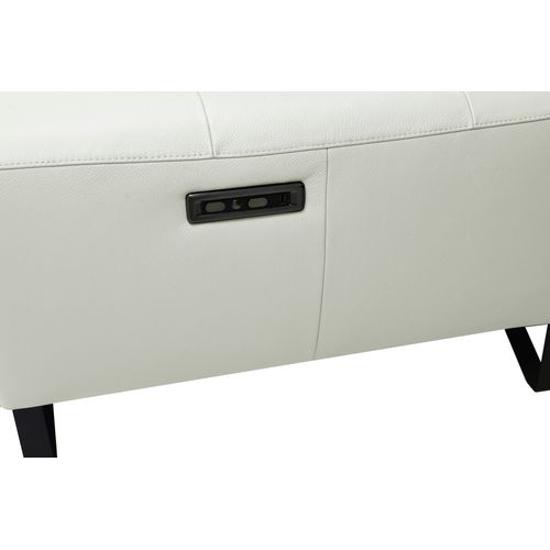 Canapé d'angle meridienne MAXIME gauche cuir et croûte beige