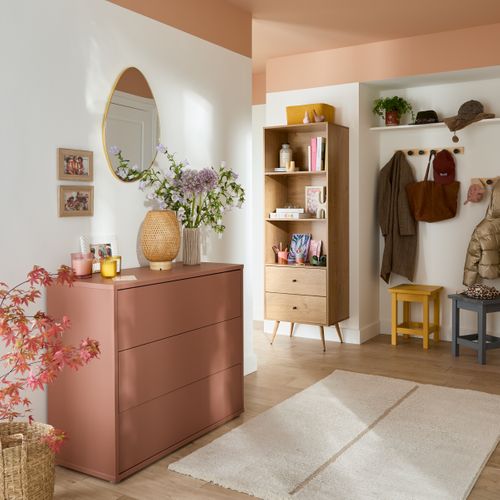 Bibliothèque 2 tiroirs COLUMBUS imitation chêne