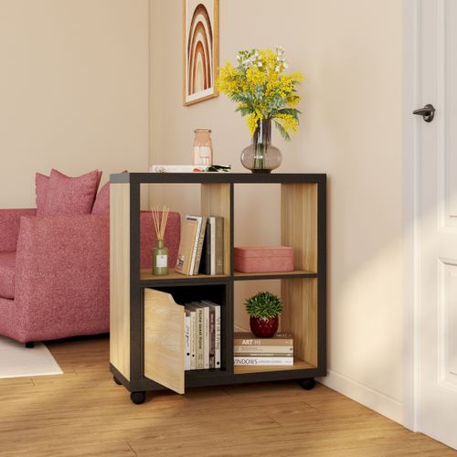 Cube 1 porte NEXT 3 noir et imitation chêne