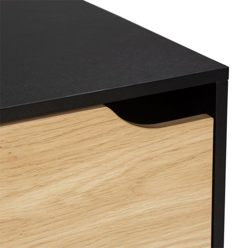 Cube 1 porte NEXT 3 noir et imitation chêne