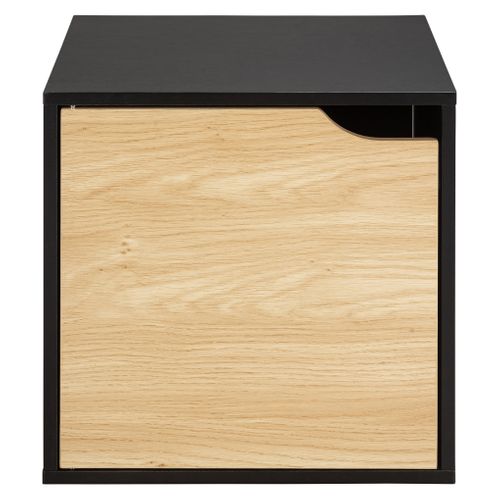 Cube 1 porte NEXT 3 noir et imitation chêne