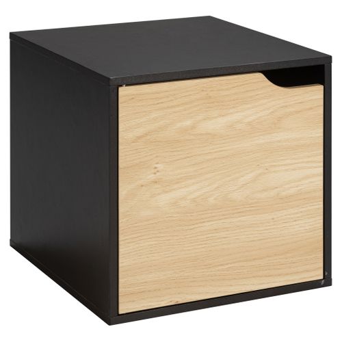 Cube 1 porte NEXT 3 noir et imitation chêne