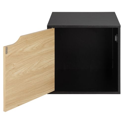 Cube 1 porte NEXT 3 noir et imitation chêne