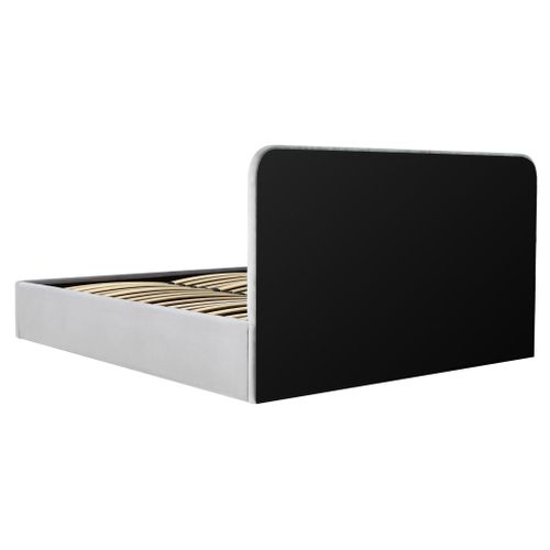 Lit coffre avec sommier relevable 160x200 cm ANNA en velours gris