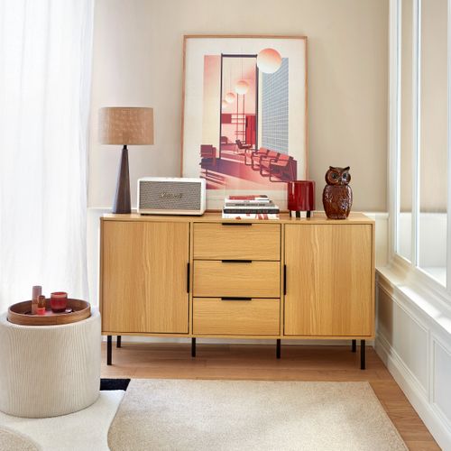 Buffet FELIX imitation chêne et noir