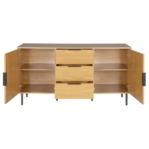 Buffet FELIX imitation chêne et noir