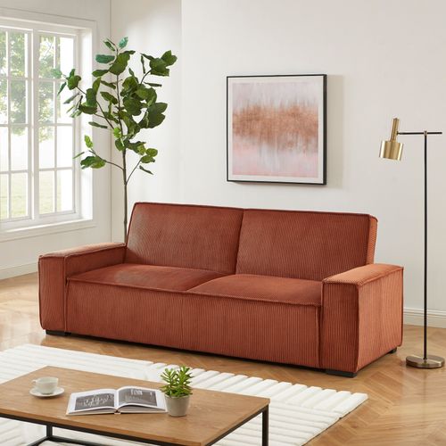 Banquette-lit 3 places JILL tissu terracotta