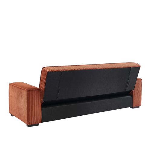 Banquette-lit 3 places JILL tissu terracotta