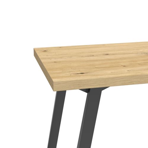 Bureau d'angle modulable CHARLOTTE imitation chêne et noir