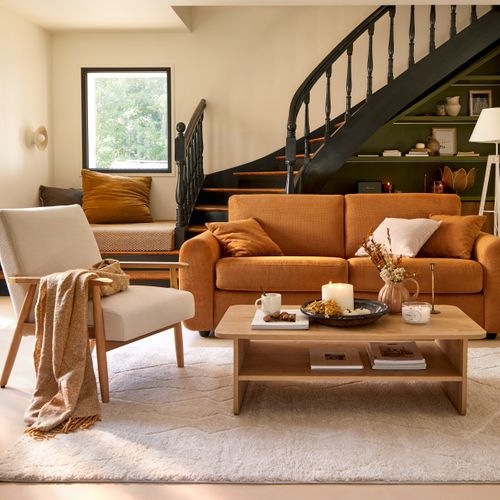 Fauteuil DAN tissu beige