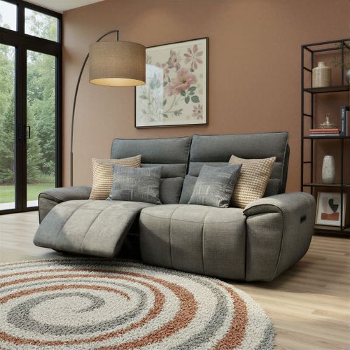 Canapé 3 places relax COME tissu anthracite