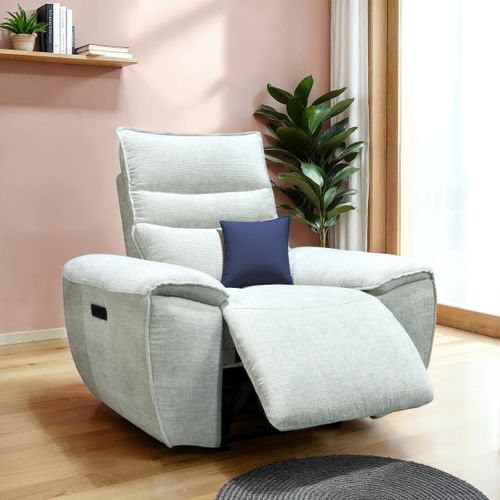 Fauteuil relax électrique COME tissu grège