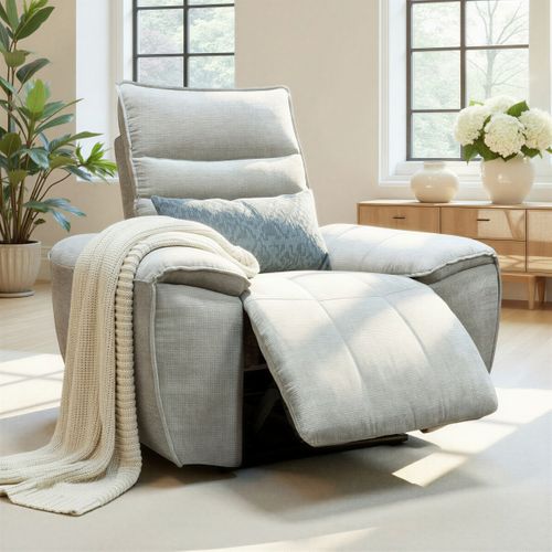 Fauteuil relax électrique COME tissu gris