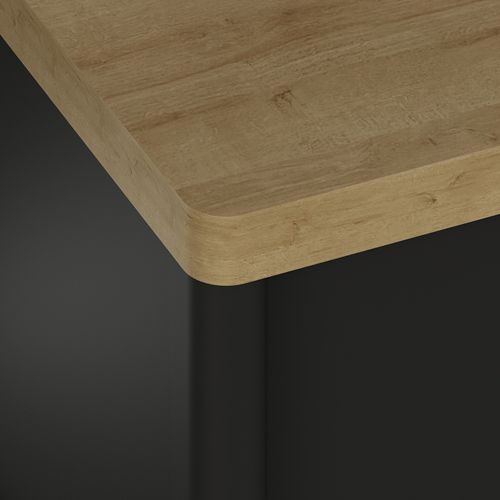 Meuble TV MYSEN imitation chêne et noir