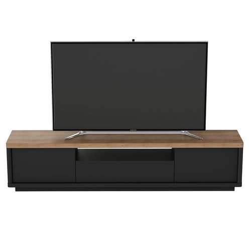 Meuble TV MYSEN imitation chêne et noir