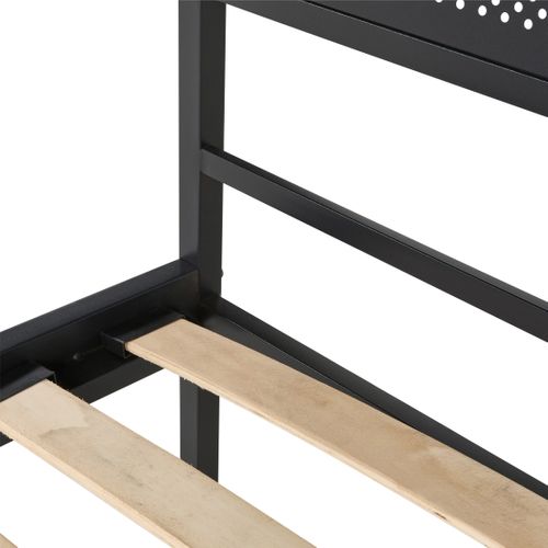 Lit 90x190 cm OSKAR noir et imitation chêne