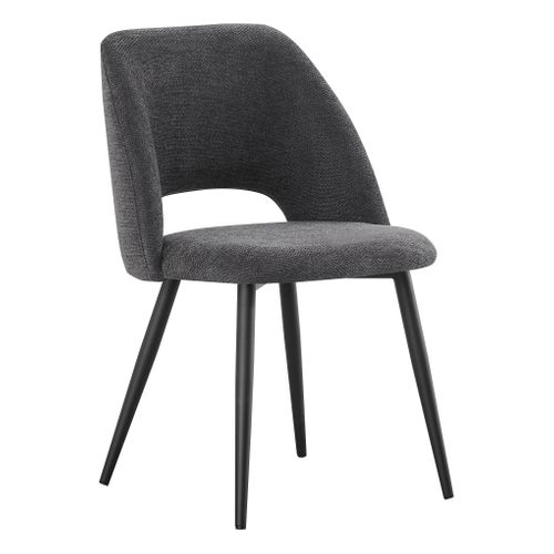 Lot de 2 chaises GABRIELE en tissu gris anthracite
