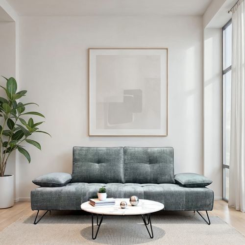 Canapé relax 3 places EVA tissu graphite