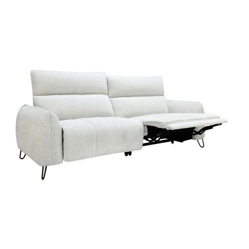 Canapé relax 3,5 places LYNA tissu crème