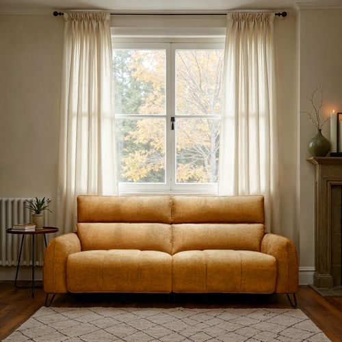 Canapé relax 3,5 places LYNA tissu orange