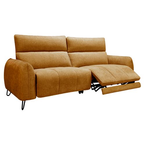 Canapé relax 3,5 places LYNA tissu orange