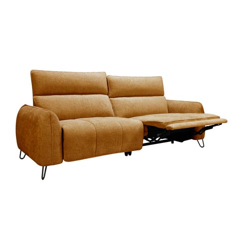 Canapé relax 3,5 places LYNA tissu orange