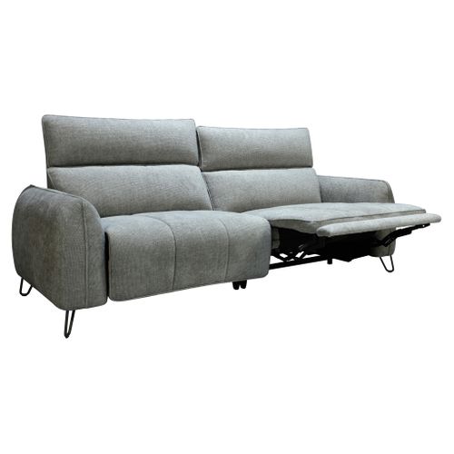Canapé relax 3,5 places LYNA tissu gris foncé