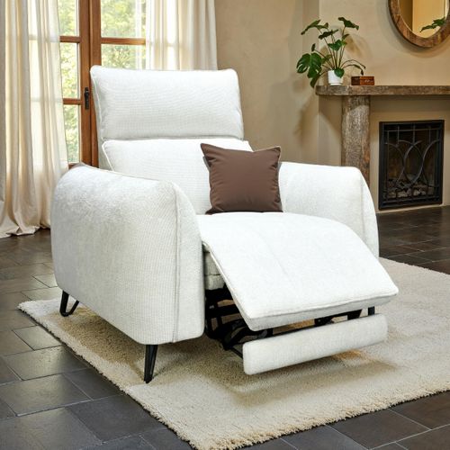 Fauteuil relax électrique LYNA tissu crème