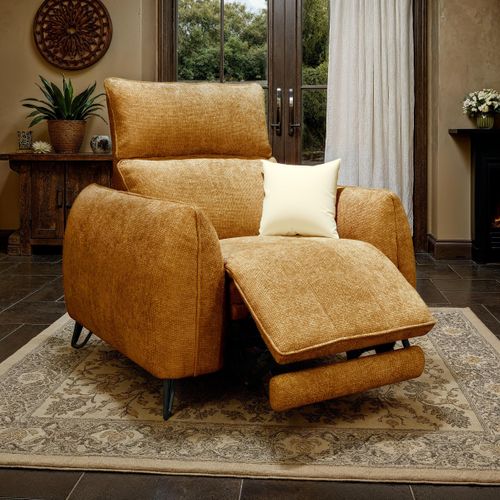 Fauteuil relax électrique LYNA tissu orange