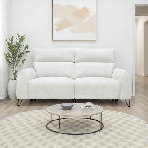 Canapé relax 3 places LYNA tissu crème