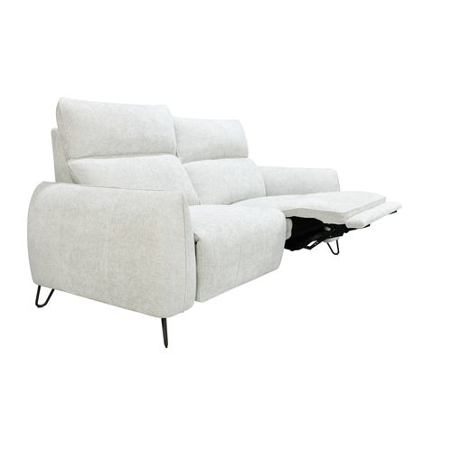 Canapé relax 3 places LYNA tissu crème