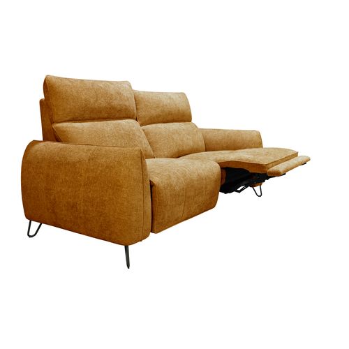 Canapé relax 3 places LYNA tissu orange