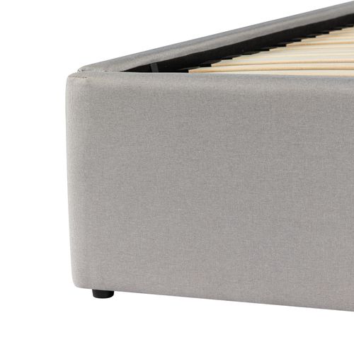Lit coffre 160x200 cm avec sommier relevable PARMA tissu gris