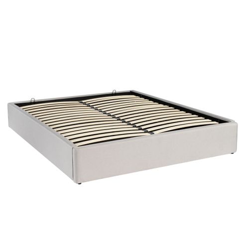 Lit coffre 160x200 cm avec sommier relevable PARMA tissu gris