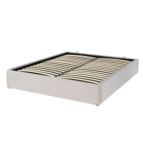 Lit coffre 160x200 cm avec sommier relevable PARMA tissu gris