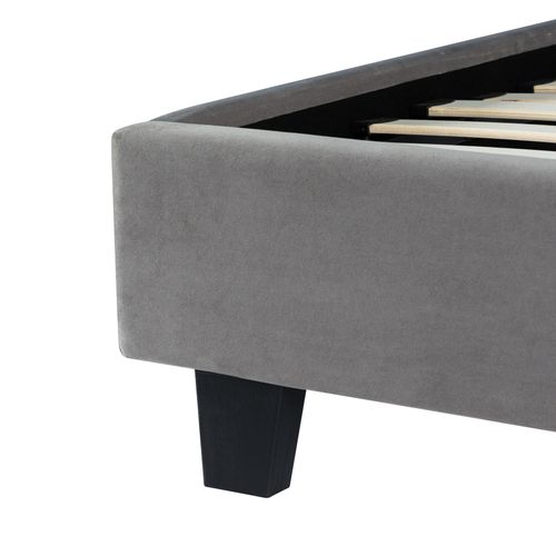 Lit 140x190 cm ROSALIE velours gris