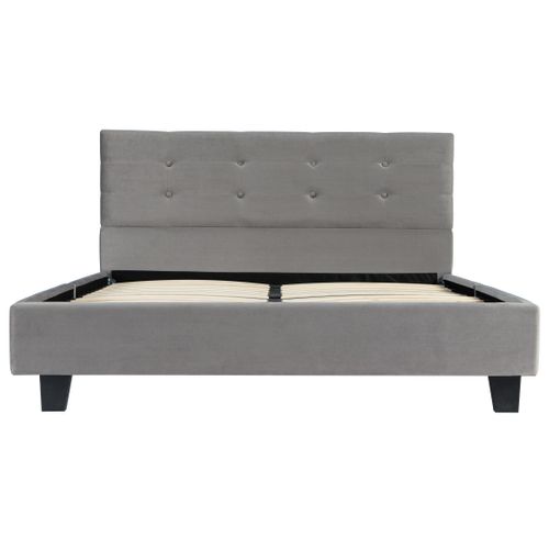 Lit 140x190 cm ROSALIE velours gris