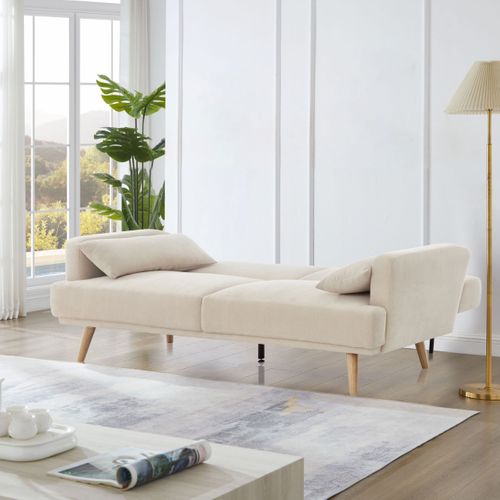 Canapé convertible 3 places ALOHA tissu beige