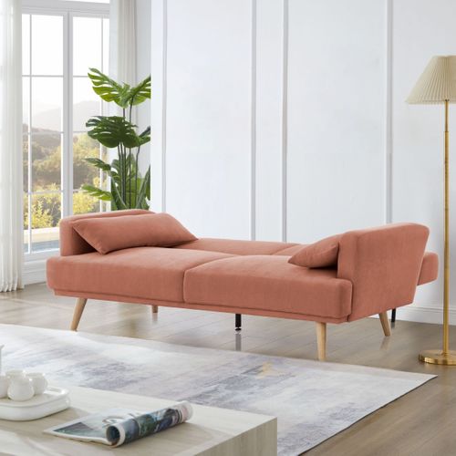 Canapé convertible 3 places ALOHA tissu terracotta